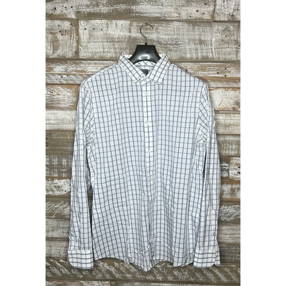 Gap‎ Mens Long Sleeved checkered Dress Shirt Non Iron Slim Fit XLarge